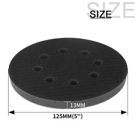 SI FANG 125mm Soft Sponge Interface Pad 8 Holes Foam Sanding Pads for 5 Inch Dust Free Random Orbital Sander, Impact Resistant Noise Reduction Cushion Hook and Loop Buffing Pad (3Pcs)
