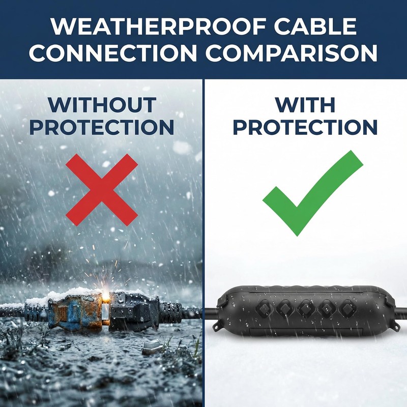 2 Pack Outdoor Extension Cord Cover IP44 Waterproof Safety Cover