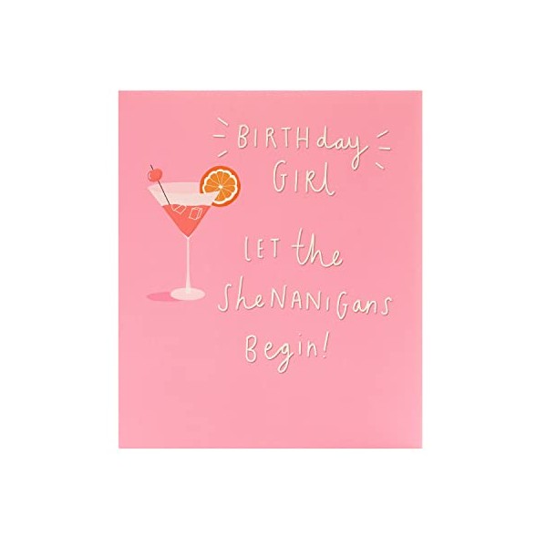 Funny Birthday Card - Birthday Card for Her - Birthday Girl - Shenanagans - Pink Cocktail Design