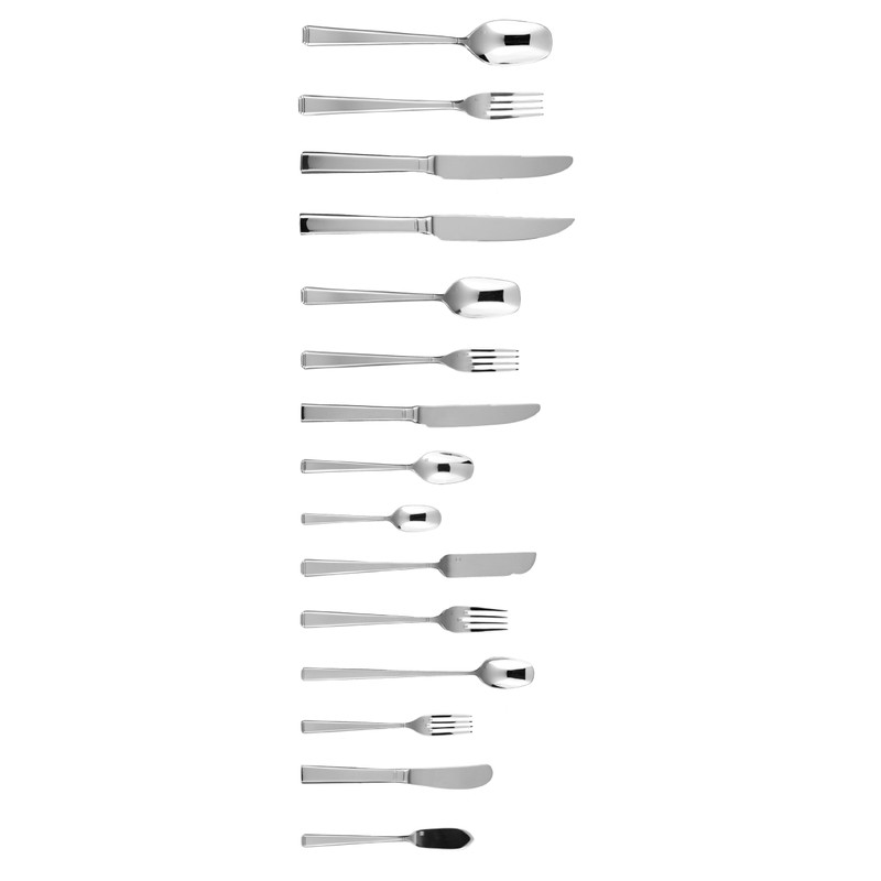 Fortessa Scalini 18/10 Stainless Steel Flatware, 5 Piece Place Setting