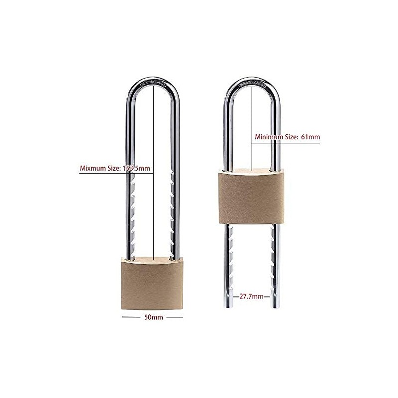 Fu Volante Solid Brass Outdoor Padlocks, 2 inch Wide Body,