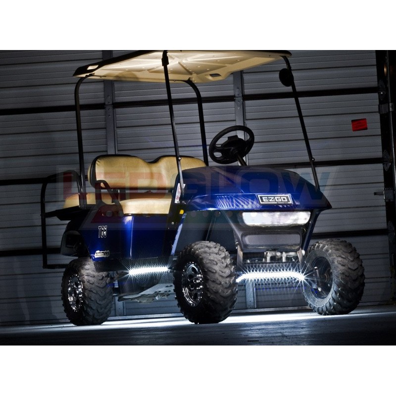 LEDGlow 4pc White LED Golf Cart Underbody Underglow Accent Neon