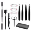 Eyebrow Tweezers Set Eyebrow Grooming Kit with Razor Scissors Brush