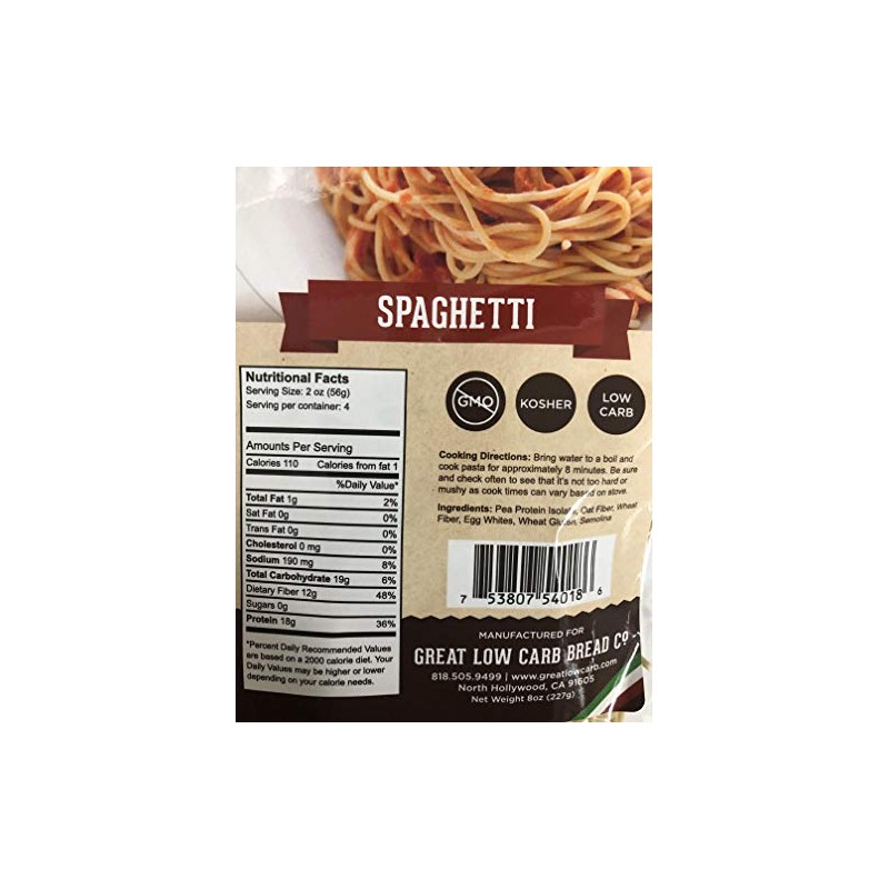 Low Carb Pasta, Keto Pasta, Great Low Carb Bread Company,