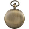 Tiong Bronze Smooth Covered Quartz Men's Pocket Watch,Luminous Arabic Numerals