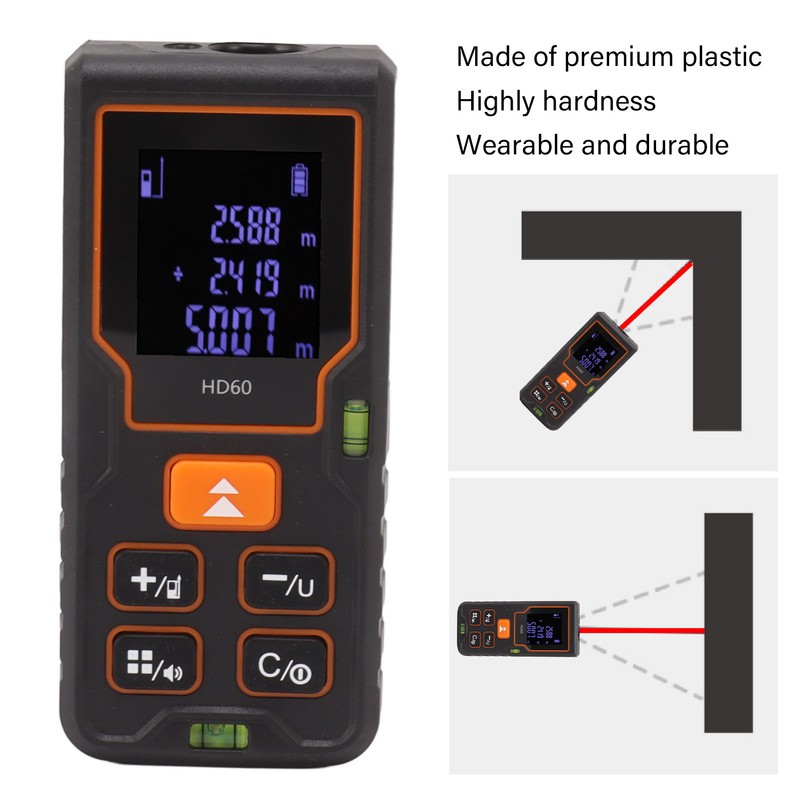 Laser Distance Meter High Accuracy Portable Handheld Rangefinder for Engineering