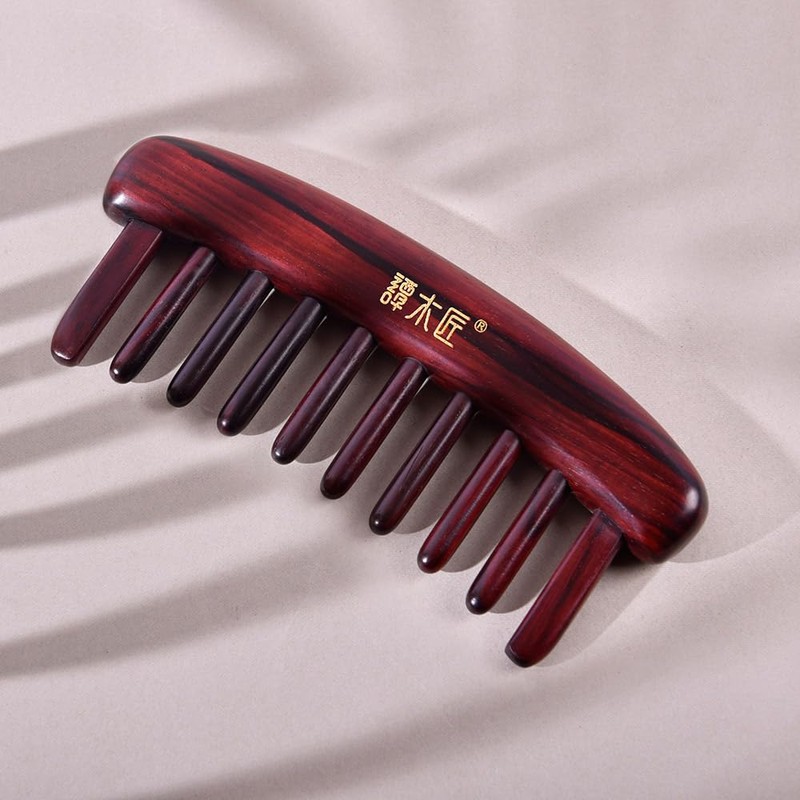 TAN MUJIANG Hair Comb Natural Wood Wide Tooth Scalp Massage