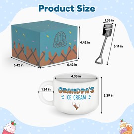 Grandpa Gifts,Birthday Gifts for Grandpa,Grandpa Christmas Gifts,Grandpa Gifts from Grandkids,Grandpa Fathers Day Gift,Retirement Gift,Funny Ice Cream Bowl Shovel Spoon Set Gifts for Grandparents Papa