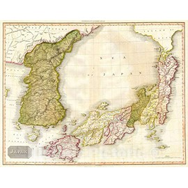 Historic Map : Pinkerton Map of Korea and Japan, 1818, Vintage Wall Art : 24in x 32in