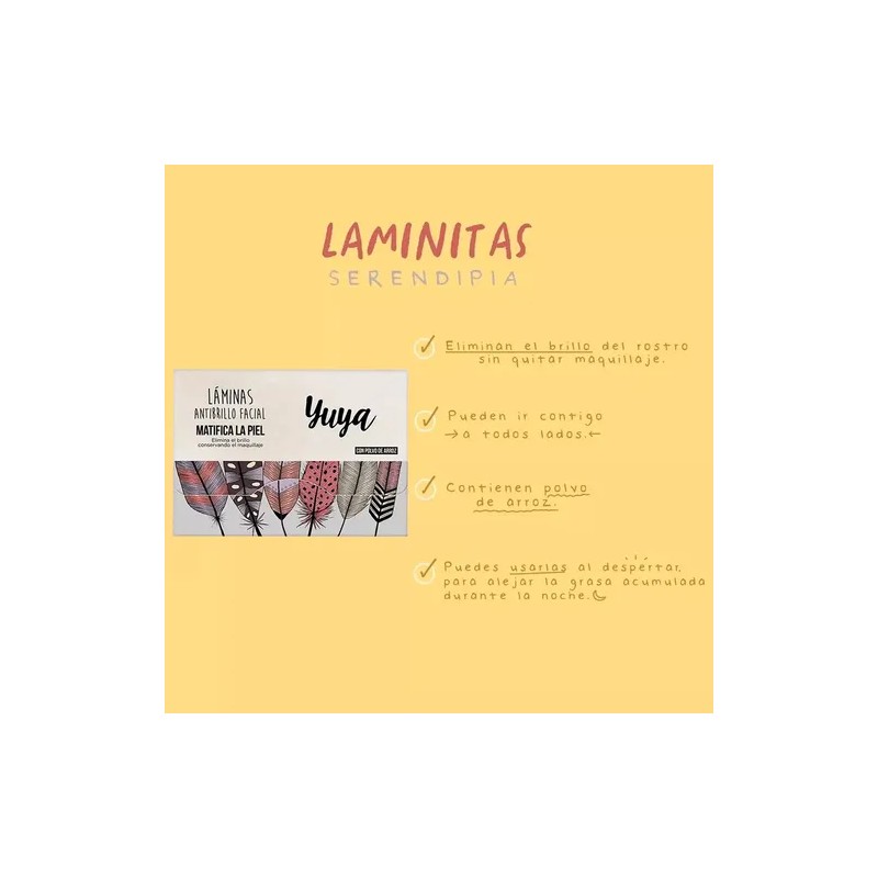Láminas Antibrillo Facial Yuya Matizantes Con Polvo De Arroz
