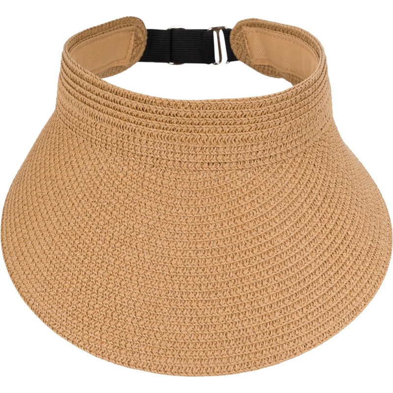 styleBREAKER Paper Straw Visor Cap Plain Sun Visor with Elastic