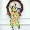 HIENAJ Large Easter Bow for Wreath,Yellow Green Easter Tree Topper,Easter