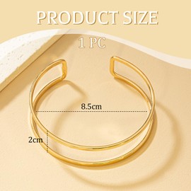 Auiremrti Minimalistische Armmanschette,Offene Armband,Elegante Manschette,Runde Armreifen, stapelbare Geometrische Schmuckstücke für Frauen und Männer