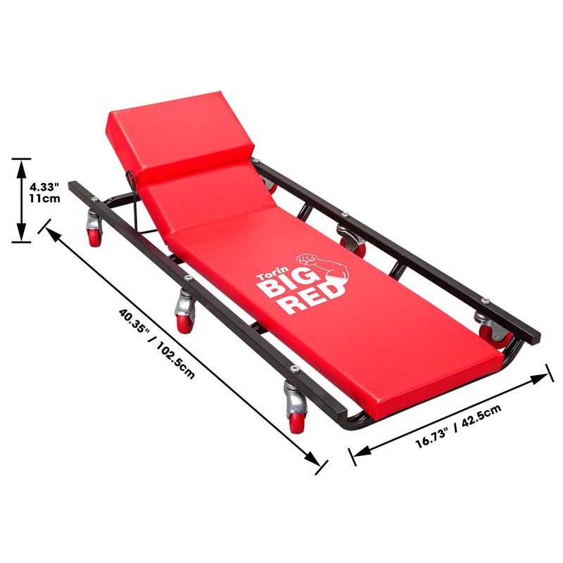 BIG RED TR6452 Torin Rolling Garage/Shop Creeper: 40" Padded Mechanic