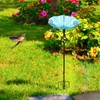 MUMTOP 31 Inch Height Glass Birdbaths, Outdoor Bird Bath Birdfeeder