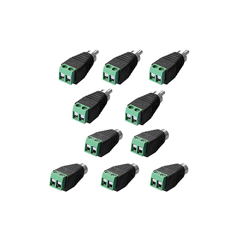 SIENOC 10x RCA Adapter Terminal Set - Connector Cable to
