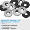PATIKIL 1/4"x3/4" EPDM Bonded Sealing Washers, 200 Pieces Galvanized Neoprene