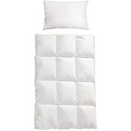 Trautesheim Children's / Baby Feather / Down Duvet and Pillow Quilted Cassette Down Duvet 135 x 100 cm with 400 g Filling - WS 3 to 4 - Cover 100% Cotton - No Live RUPF - 4 Seasons