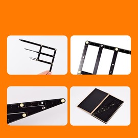 Augenbrauenlineal mit Goldenem Schnitt, Augenbrauen-Goldschnitt-Messschieber, Präzise Positionierung, Faltbares Edelstahl-Augenbrauen-Messwerkzeug