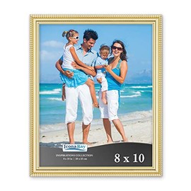 Icona Bay 8x10 Gold Picture Frame Beautifully Detailed Molding, Contemporary Picture Frame Set, Wall Mount or Table Top, Inspirations Collection