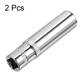 sourcing map 2 Pcs 1/4 Inch Drive 8mm 6-Point Deep Socket, Metric, Cr-V