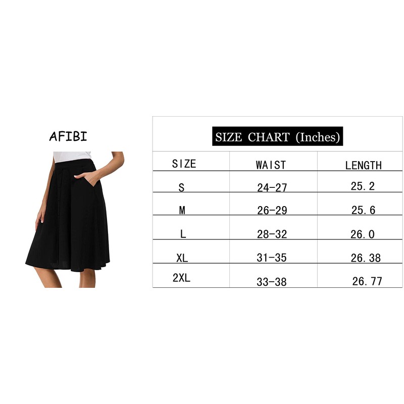 Afibi - Falda midi plisada de cintura alta para mujer,