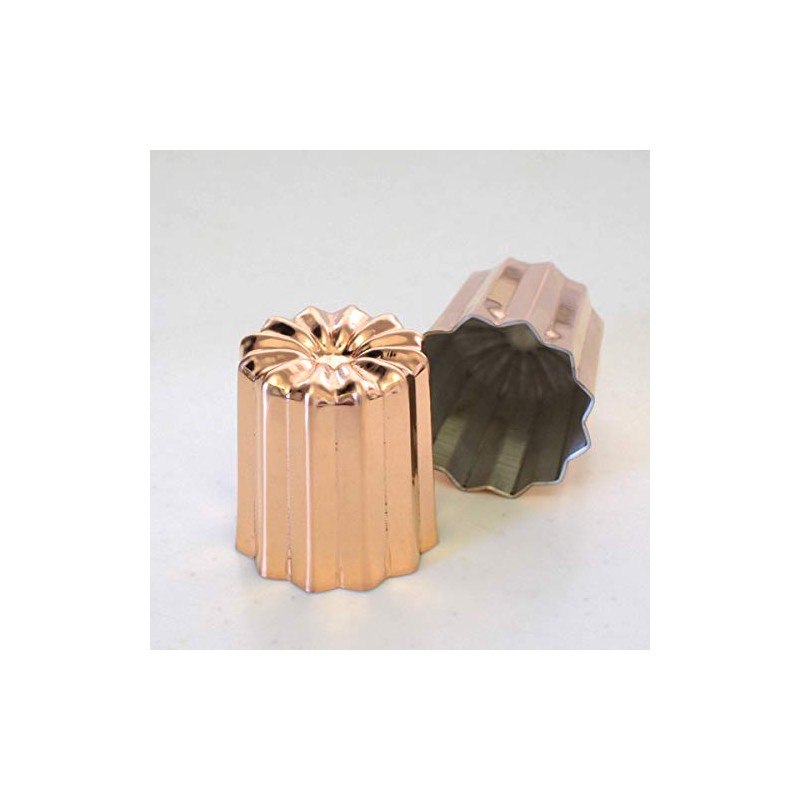 Asai Shoten Original Size Copper Canole Mold (Tall), Rose Gold