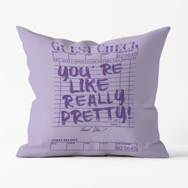 Poecinvi Light Purple Inspirational Pillow Covers 18x18, You are Pretty Guest Check Pillowcase, Funky Throw Pillow Covers, Girly Decor for Bedroom, Positive Decor, Inspirational Gifts for Women.