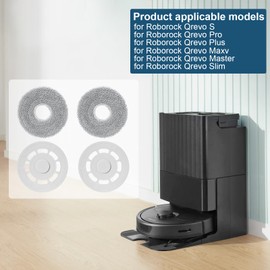 Heykewi Heykewi Wischt1cher mit Ersatzhalterung f1r Roborock Qrevo S/Qrevo Master/Qrevo Pro/Qrevo Plus/Qrevo Maxv/Qrevo Slim Roboter Ersatzteile, 2 Ersatzhalterung + 2 Wischt1cher