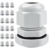 20 Pack Cable Glands M20, Caianwin IP68 Waterproof Locknut White
