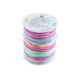 KONMAY 1.0mm Elastic Cord for Jewelry Making, Rainbow Stretch Bracelet String for Pony Beads, Kandi Bracelets, Necklaces & DIY Crafts,110 Yards