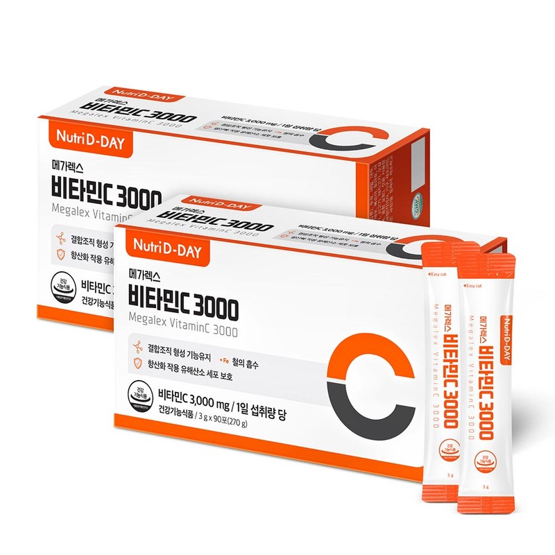 Nutri-D-Day Megalex Vitamin C 3000 x 2, total 180 packets