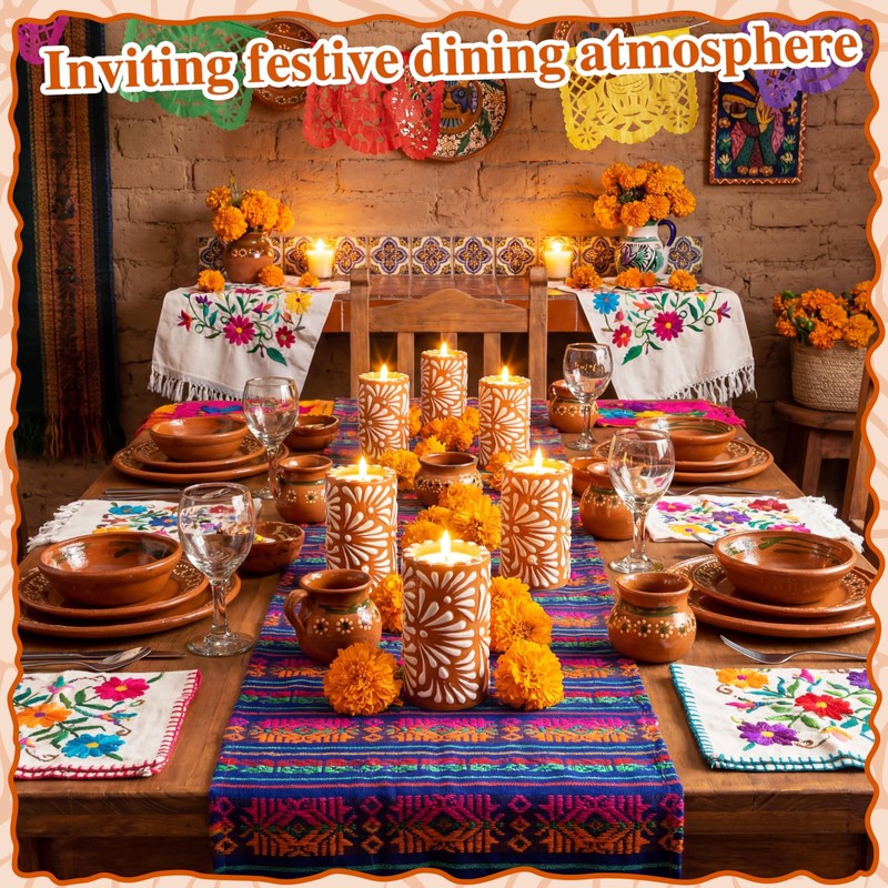 Lounsweer 4-Pack Mexican Talavera Candle Set - Scented Tequila Shot