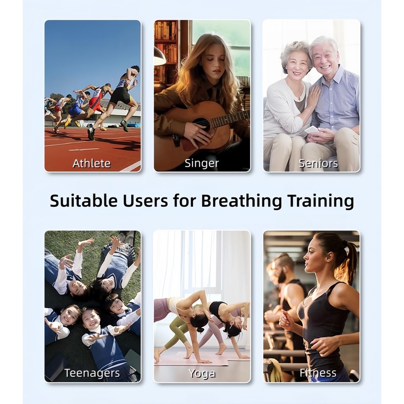 LVNEHAL Breathing Trainer, Portable Lung Breathing Exerciser, Adjustable Resistance Handheld