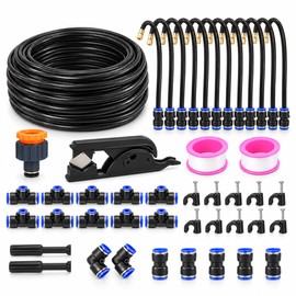 Outdoor Misting System Kit for Garden & Patio Cooling – 360° Spray Nozzles with 8mm PE Tubing for Outdoor Spaces