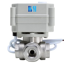 3 Way L Port Stainless Steel 12VDC CR301-B Motorized Ball Valve (1/4 inch)