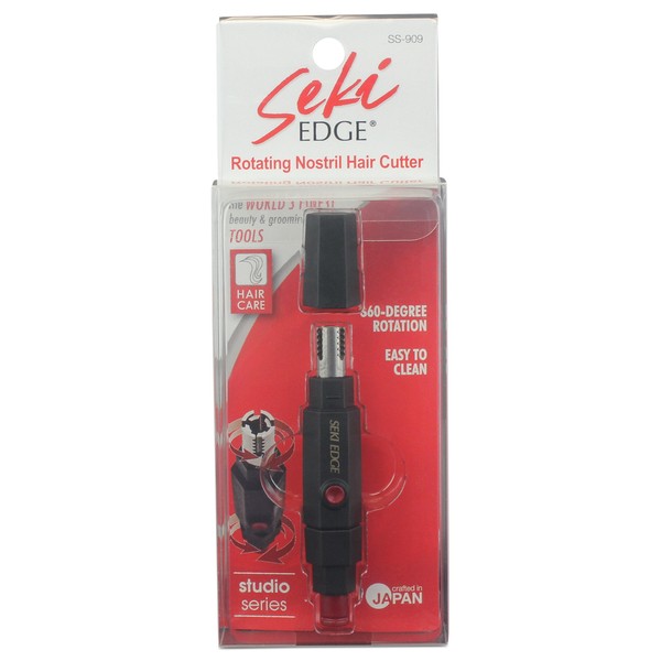Seki Edge Rotating Nose Hair Trimmer - (SS-909) - Manual 360 Degree Rotating Ear & Nose Trimmer for Men & Women with Hair Catcher