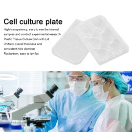 Pack of 10 Culture Plates, Polystyrene Petri Dish, Cell Culture Plate, Thickness, Evenly, Transparent, Tissue Culture Plate, Tissue Culture Treated Plate with Lid, Individual Packaging