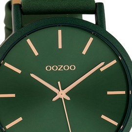 Oozoo Women's Watch with Leather Strap 42 mm Colours of Unicolour, fir green, Strap.