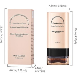 Maquillaje En Barra Con Pincel, Base De Maquillaje En Barra 3 En 1 Antiarrugas, Base De Maquillaje Corrector Fina Y Cómoda Para Pieles Maduras (02#Natural)