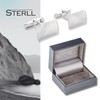Men's Cufflinks Made of Genuine 925 Silver with Modern Surface