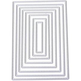 7Pcs Silver Square Cutting Dies for Card Making, Cutting Dies Cut Stencils Scrapbooking Cutting Dies for DIY Scrapbooking Photo Album Decorative Embossing Paper Dies for Card Making Templated