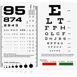 Snellen Rosenbaum 포켓 차트 - 시력 검사용 스넬렌 로젠바움 6.5x3.5인치 휴대용 플라스틱 저시력 카드(1개 중 2개) Pocket Chart - Snellen Rosenbaum 6.5x3.5inch Portable Plastic Low Vision Card (2 of)