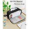 YOKUMA Pen Case, Pencil Case, Pouch, Transparent Window, Clear, Pen