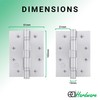 EAI Satin Door Hinges | 4 Inch / 102mm Satin