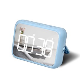 Digital Timer Magnetic Countdown Stopwatch Countup Clock Visual Makeup Mirror LED Large Display for Kitchen Teacher School Classroom Cooking Gym, Easy for Kids, Loud or Silent (Blue)