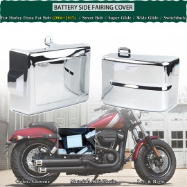 Unbranded Chrome L&R Battery Box Side Cover For Harley Dyna Wide Super Glide FXD FXDL FXDB