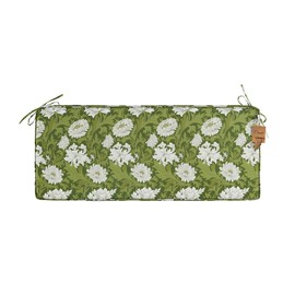 CAYIP Bench Lounger All Weather Chair Outdoor Bench Cushions with Seat and Back Wicker Tufted Patio Pillow for Outdoor Furniture,Floral,White Feverfew