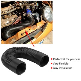 2.5 inch / 3 inch universal car modified air intake, flexible expansion tube, plastic hose, electrical insulation, waterproof (76 mm)