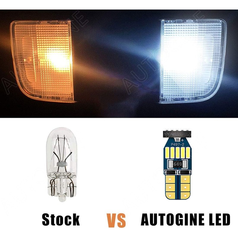 AUTOGINE 8 Piece White LED Interior Light Kit for Toyota